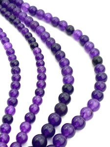 Purple jade bead strand, SKU# A33