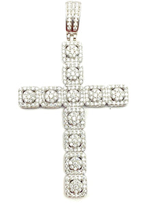 Sterling silver cross pendant, cubic zirconia, SKU# 10027