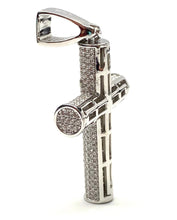 sterling silver cross pendant, cubic zirconia, SKU# 10028