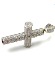 sterling silver cross pendant, cubic zirconia, SKU# 10028