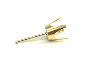 14K Yellow Gold Earpost 4 Prong Sku#11-26-1861