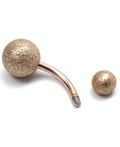 Stainless steel curve ball, glitter ball belly ring, SKU# NBR016