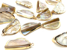 Natural White Shell Mother of Pearl Shell Pendants, Gold Plated On Zinc Alloy, Sku#M312