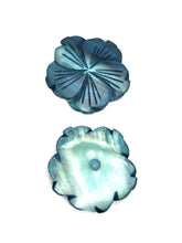 White South Sea Mother Of Pearl Blue & White Hibiscus Sku#M349