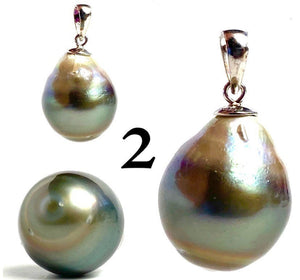 Sterling silver Tahitian Pearl pendant, SKU#11137