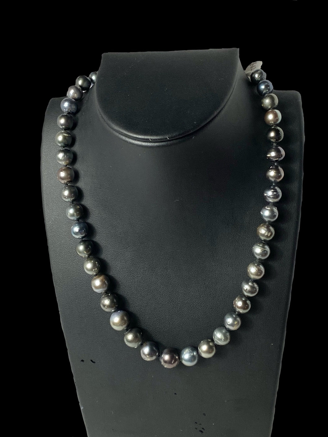 Tahitian pearl necklace w/ 14KGF and sterling silver clasp, SKU# 11139