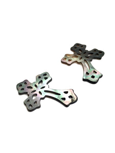 Black Tahitian Mother Of Pearl Cross Sku#M916