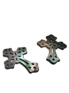 Black Tahitian Mother Of Pearl Cross Sku#M916