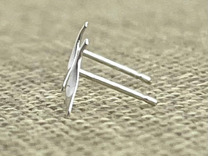 Sterling Silver Whale Tail Studs, Sku#1235-5