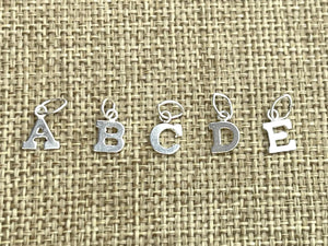 14KGF & Sterling Silver Block Initials Letters A-E for Charms or Pendants