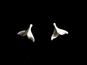 Sterling Silver Whale Tail Studs, Sku#1235-5