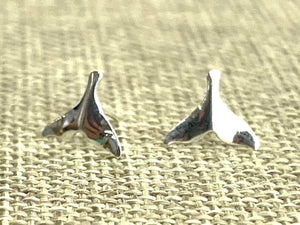 Sterling Silver Whale Tail Studs, Sku#1235-5