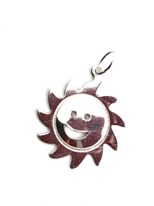 Smiley Face Sterling Silver Sun Charm Sku#362C.020