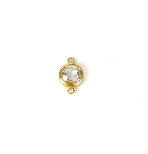 14K Gold Fill White 6.0mm 3A Bezel Connector SKU: 4005781M4