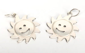 Smiley Face Sterling Silver Sun Charm Sku#362C.020