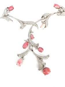 Gorgeous Conch Pearls Necklace in 18k White Gold and 6.59 Carats of Diamonds