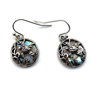 Stunning abalone mother of pearl earring, sterling silver, SKU# M1003