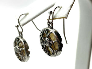 Stunning abalone mother of pearl earring, sterling silver, SKU# M1003