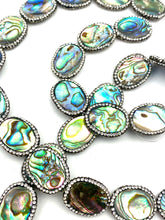 Oval abalone mother of pearl, cubic zirconia, SKU# M917