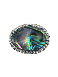 Oval abalone mother of pearl, cubic zirconia, SKU# M917