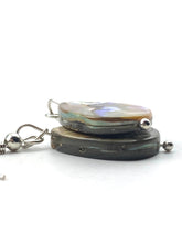 Beautiful abalone mother of pearl tear drop earrings, SKU#M1020