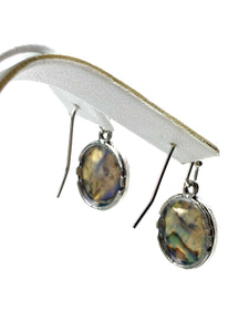 Stunning abalone mother of pearl earring, sterling silver, SKU# M1003