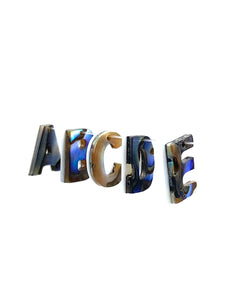 Stunning abalone mother of pearl letters