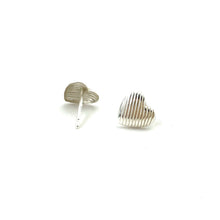 Sterling Silver Textured Heart Shaped Earrings SKU: 1122-5