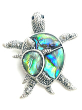 Abalone Mother of Pearl mommy & baby turtle pendant