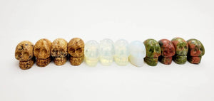 Skull Carved Stone Beads (Various Colors)