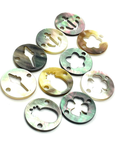 Mother of Pearl coin shapes beads