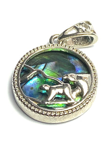 Bear abalone mother of pearl abalone pendant, SKU#M991