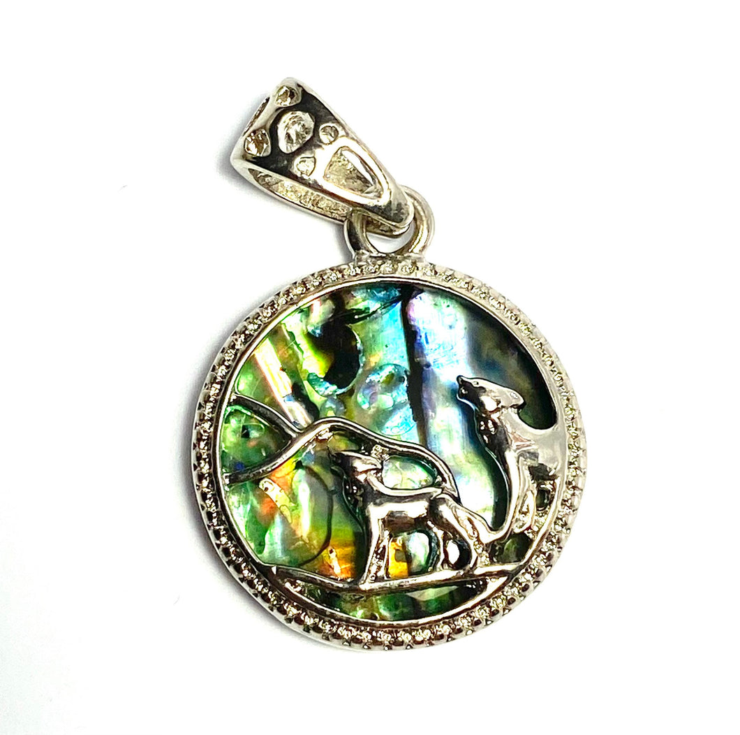 Wolf abalone mother of pearl pendant, SKU#M996