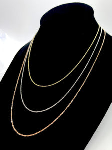 Solid 14K Rose Gold Baby Rope Chain