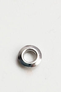 14k Gold White, 2.0mm OD Light Bead Grommet 1.5mm Hole, 14k White Gold. Made in USA. #5660