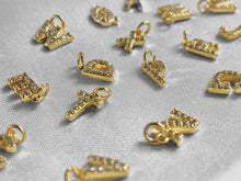 Mini 14K gold plated letter charms, SKU# M1293