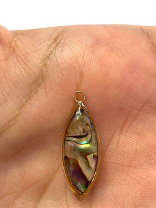 Leaf shaped abalone mother of pearl charm,SKU#M1376