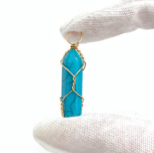 Wire Wrapped Turquoise Pendant