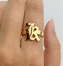 14k Gold Plated Initial “K” Ring