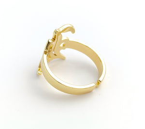 14k Gold Plated Initial “K” Ring