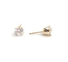 6.0mm White Cubic Zirconia Earrings