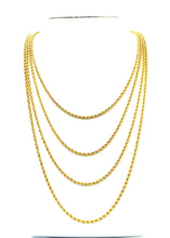 14KGF French Rope Chain Necklace 18” 20” 22” 24” , 2.5mm