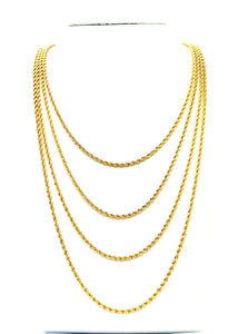 14KGF French Rope Chain Necklace 18” 20” 22” 24” , 2.5mm