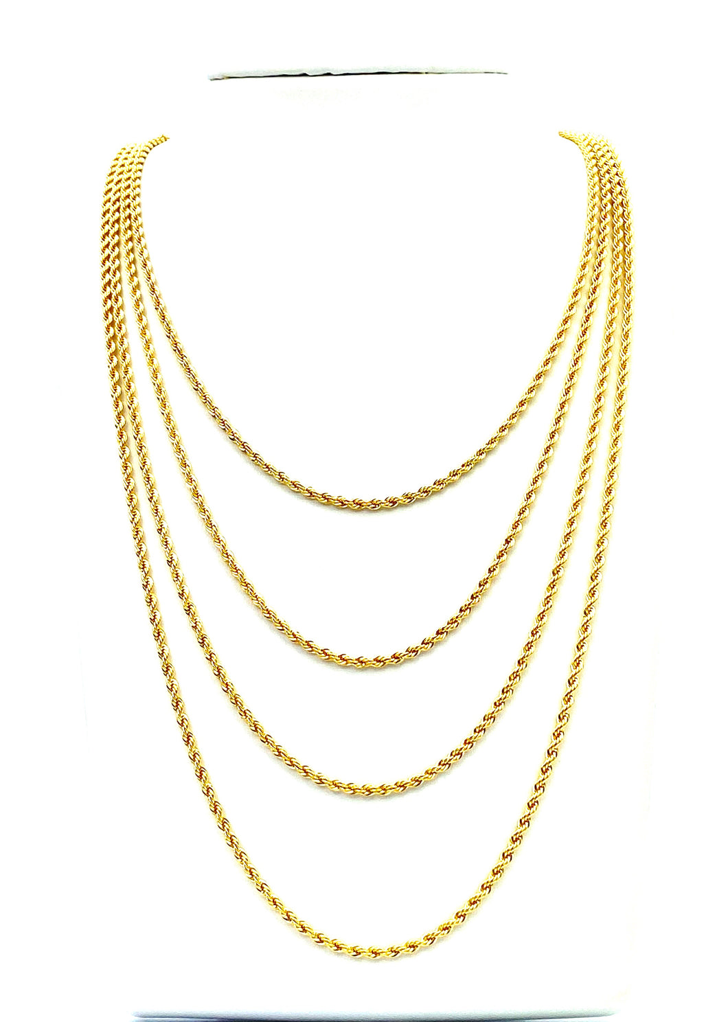 14KGF French Rope Chain Necklace 18” 20” 22” 24” , 2.5mm