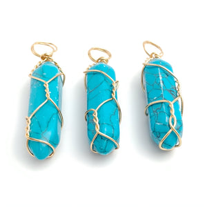 Wire Wrapped Turquoise Pendant