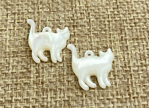 Mother of Pearl Cat Charm