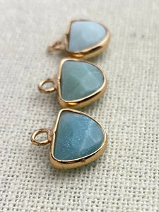 Amazonite gold Plated Charm