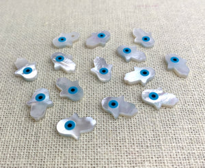 Mother of Pearl Evil Eye Beads