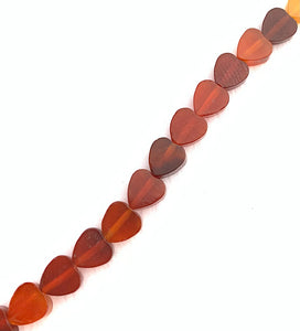 Carnelian Heart Bead Strand Sku#M2832