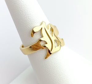 14k Gold Plated Initial “K” Ring